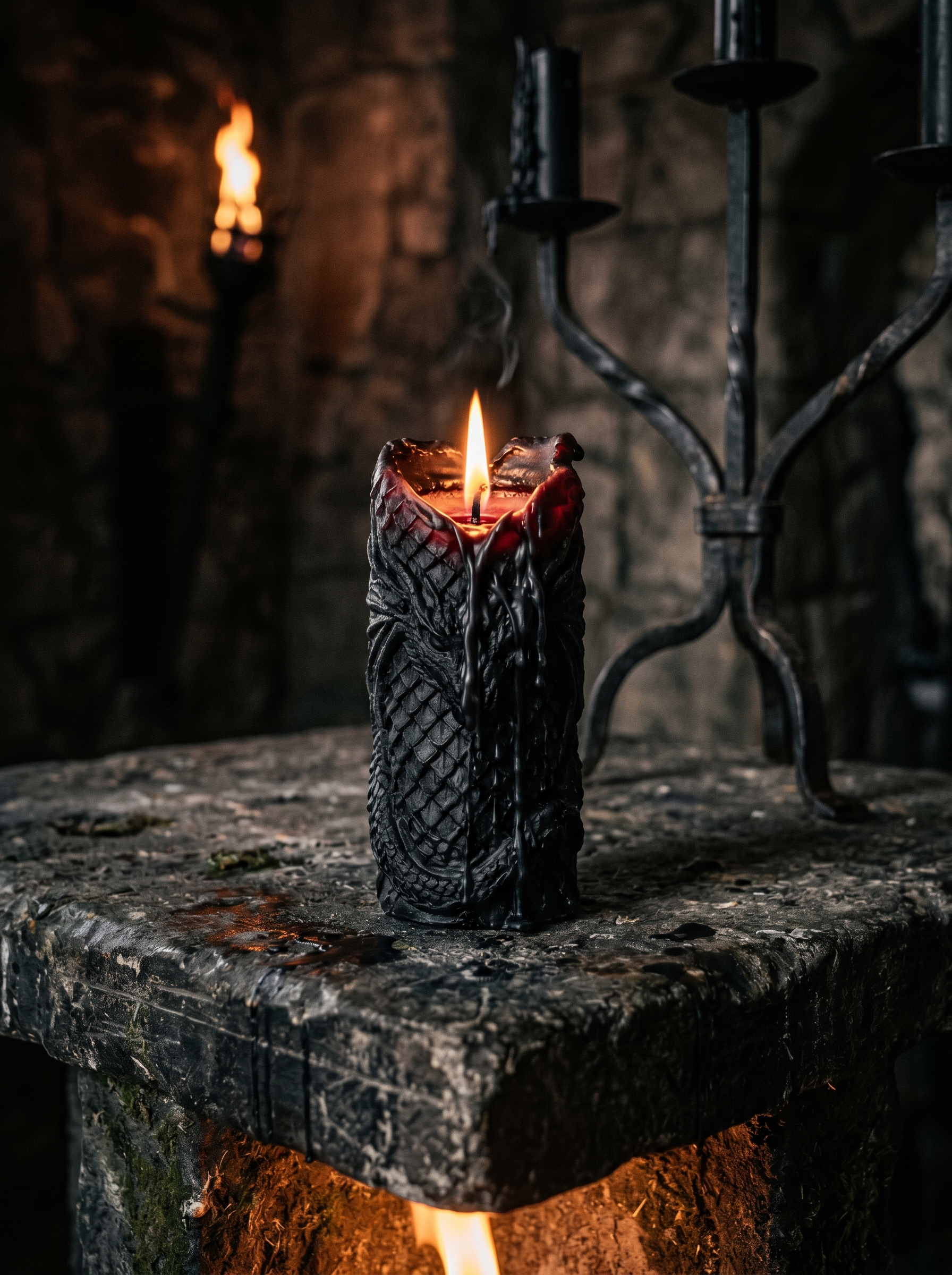 Bougie cire noire  inspiration Game of Thrones HBO, méthode VIDA